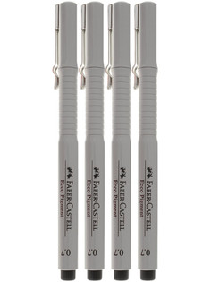 Набор капиллярных ручек Faber-Castell Ecco Pigment Набор Black 0.1/0.3/0.5/0.7mm 166004
