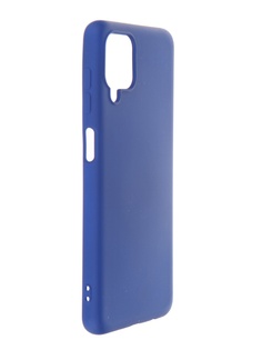 Чехол DF для Samsung Galaxy A12 с микрофиброй Silicone Blue sOriginal-20