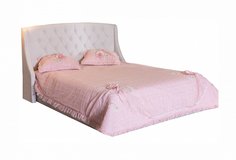 Мягкая интерьерная кровать Стефани 1600, П/М, ткань, Бежевый Bravo