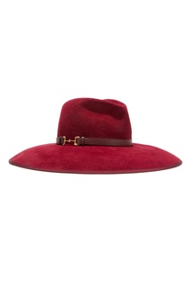 Шляпа из бордового фетра с широкими полями Gucci