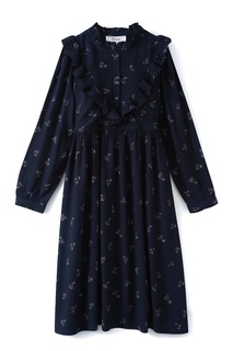 Темно-синее платье с принтом Pamelie Bonpoint