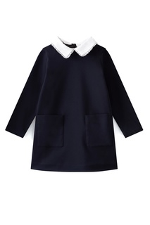 Темно-синее платье с белым воротником Palma Bonpoint