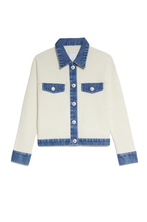 Хлопковый жакет с отделкой денимом Sandro