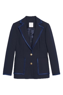 Темно-синий однобортный жакет Sandro