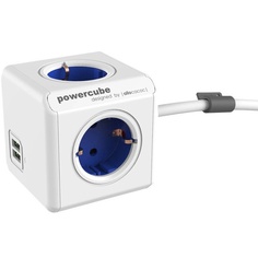 Сетевой удлинитель Allocacoc PowerCube Extended USB синий (1402BL)