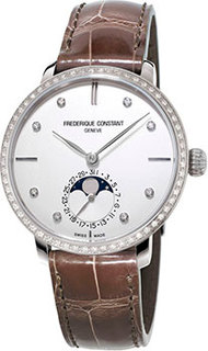 Швейцарские наручные женские часы Frederique Constant FC-703SD3SD6. Коллекция Slim Line Moonphase