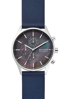 Швейцарские наручные мужские часы Skagen SKW6653. Коллекция Leather
