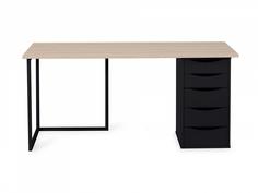 Письменный стол с тумбой board (ogogo) черный 120x74x50 см.