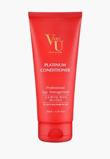 Кондиционер для волос Von U смягчение и увлажнение корейский / Бальзам для сухих, жестких, пористых, вьющихся и седых волос / Platinum Conditioner 200 мл