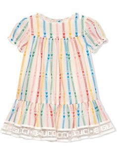 Gucci Kids платье с короткими рукавами и логотипом Interlocking G