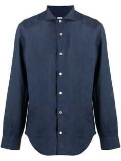 Eleventy рубашка на пуговицах с косым воротником