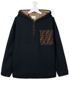 Fendi Kids худи с логотипом FF