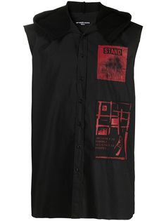 Raf Simons рубашка с капюшоном и надписью