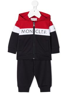 Moncler Enfant спортивный костюм в стиле колор-блок с логотипом
