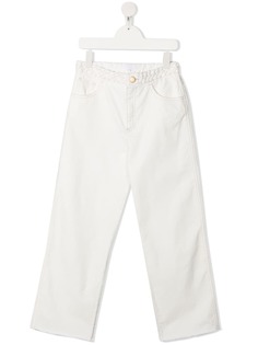 Chloé Kids прямые джинсы средней посадки с плетеной отделкой