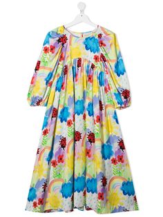 Stella McCartney Kids платье Weather Paint с круглым вырезом