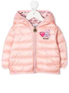 Moschino Kids пуховик с логотипом