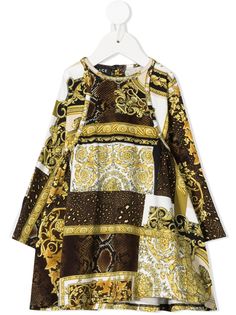 Versace Kids платье с принтом Barocco Patchwork