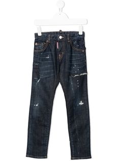 Dsquared2 Kids прямые джинсы с эффектом потертости