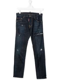 Dsquared2 Kids прямые джинсы с эффектом потертости