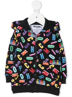 Moschino Kids худи на молнии с логотипом