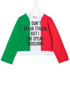 Moschino Kids толстовка в стиле колор-блок с графичным принтом