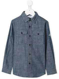 Stone Island Junior рубашка с нагрудным карманом