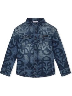 Dolce & Gabbana Kids джинсовая рубашка с монограммой