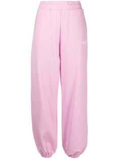 MSGM спортивные брюки свободного кроя с вышитым логотипом