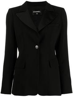 Chanel Pre-Owned пиджак с контрастными лацканами