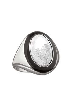 Moritz Glik кольцо-печатка с бриллиантами и эмалью