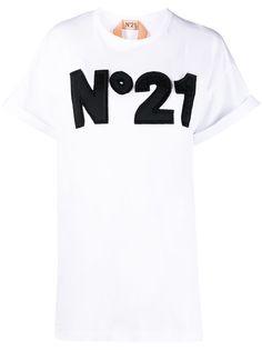 Nº21 футболка с круглым вырезом и вышитым логотипом