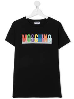 Moschino Kids футболка в стиле колор-блок с логотипом