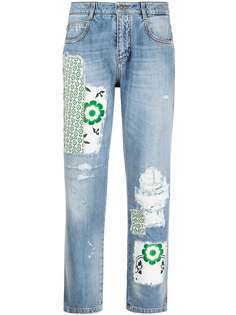 Ermanno Scervino джинсы бойфренды в технике пэчворк