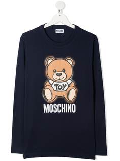 Moschino Kids футболка с длинными рукавами и принтом