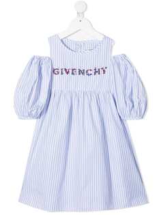 Givenchy Kids платье в полоску с открытыми плечами