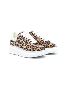Alexander McQueen Kids кроссовки Oversized с леопардовым принтом