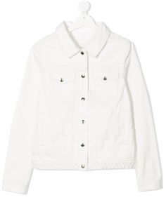 Chloé Kids джинсовая куртка с нашивкой-логотипом