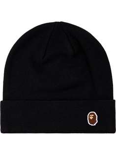 A BATHING APE® шапка бини APE Head One Point Knit