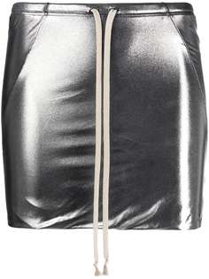Rick Owens юбка мини с кулиской и эффектом металлик