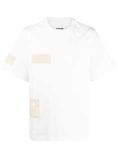 Jil Sander футболка с нашивками в технике кроше