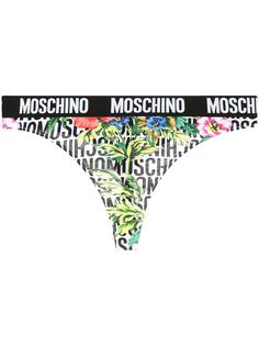 Moschino трусы-стринги с цветочным принтом