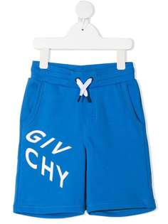 Givenchy Kids спортивные шорты со светоотражающим логотипом