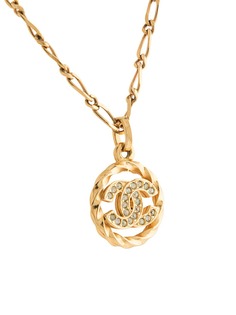 Chanel Pre-Owned цепочка на шею со стразами и логотипом CC