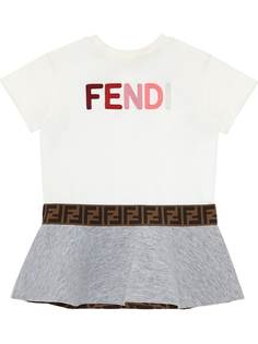 Fendi Kids расклешенное платье с логотипом