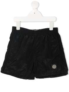 Stone Island Junior шорты с нашивкой-логотипом
