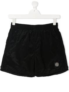 Stone Island Junior шорты с нашивкой-логотипом