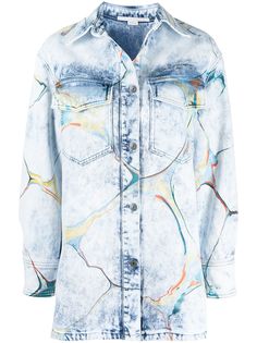 Stella McCartney джинсовая куртка-рубашка с принтом