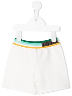 Fendi Kids спортивные шорты с поясом в полоску
