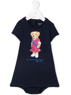 Ralph Lauren Kids платье-футболка с принтом Teddy Bear